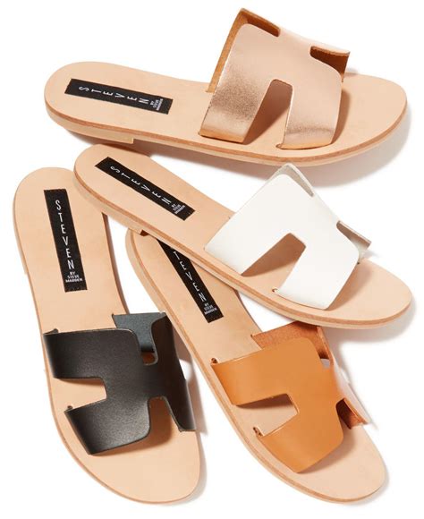 steve madden white flat sandals.